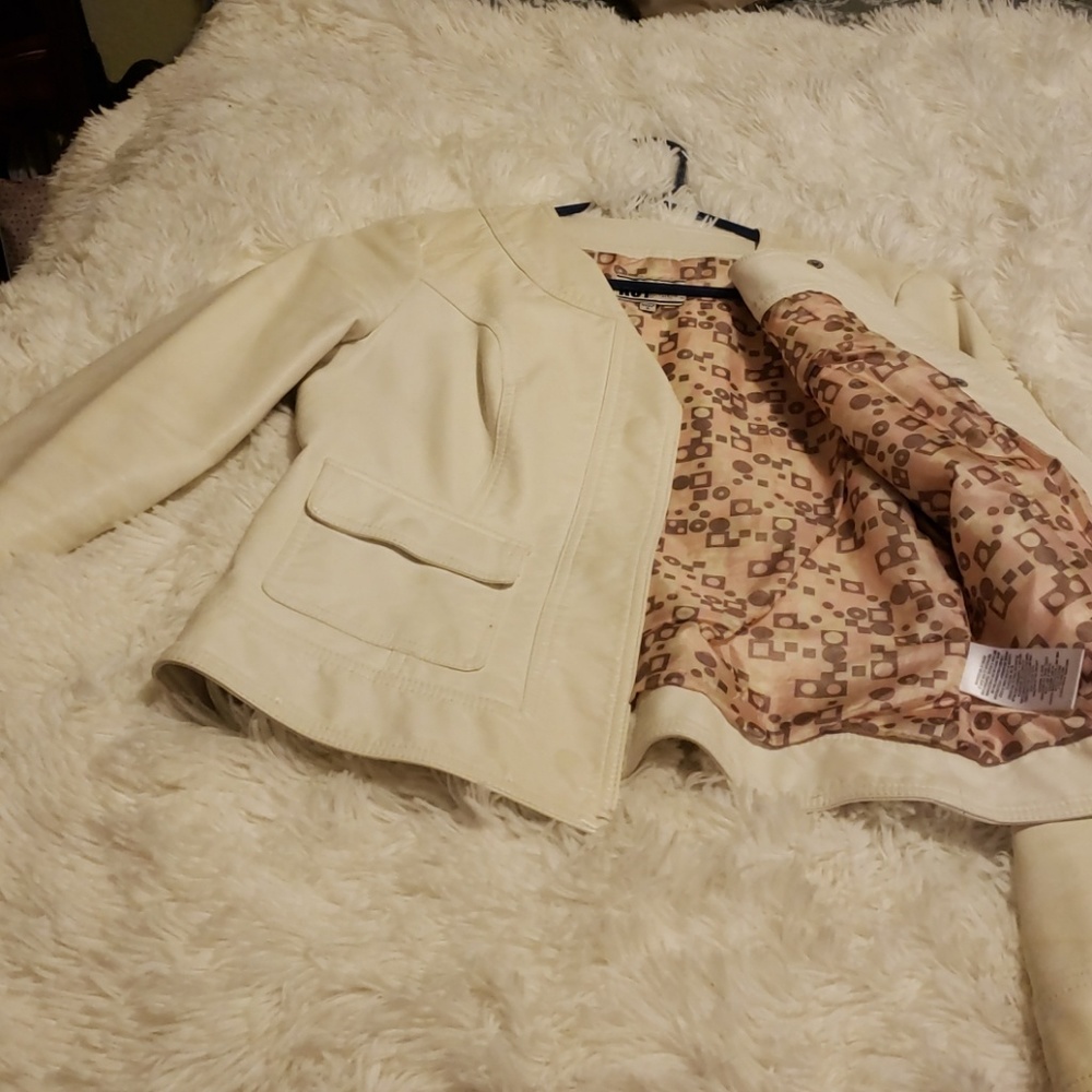 Off white real leather jacket from Nordstrom's